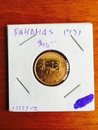 Bahamas 1971 10$ Gold Coin photo