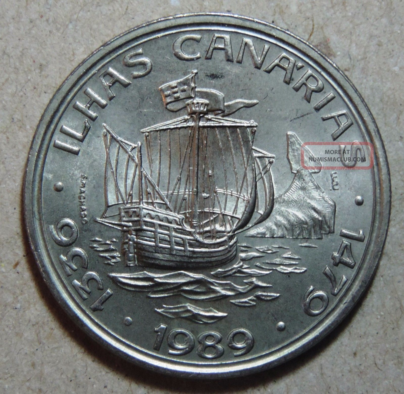 Portugal 100 Escudos 1989 Discovery Of The Canary Islands Km 646 160 