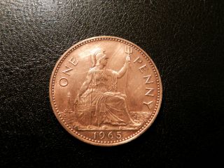 Great Britain Penny,  1965,  Britannia Seated Right - photo