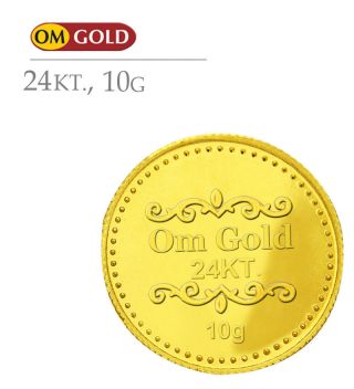 10 Gram Gold Coin 24kt 99.  5 Purity Om Brand 2015 photo
