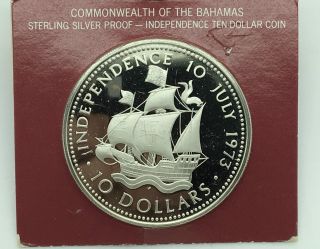 1973 Bahamas 10 Dollar Independence Day Coin photo