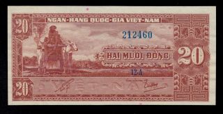 South Viet Nam 20 Dong (1962) Pick 6a Unc -.  Banknote. photo