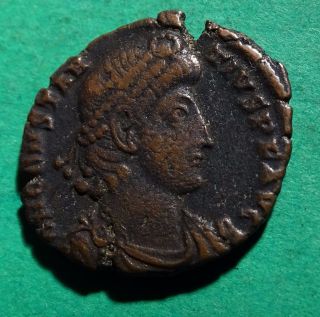 Tater Roman Imperial Ae20 Follis Coin Of Constantius Gallus Fallen Soldier photo