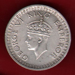 British India - 1943 - Half Rupee - Kg Vi - Bombay - Rare Silver Coin Q - 31 photo