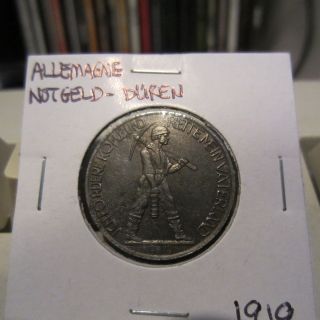 Germany,  Allemagne,  Notgeld,  Duren 1919,  25 Pfennig,  Miner Coin,  Monnaie. photo