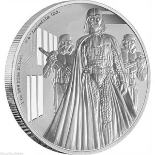 Darth Vader - Star Wars Classic 2016 1 Oz Silver Coin - Niue - Zealand photo