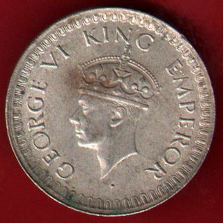 British India - 1944 - Half Rupee - Kg Vi - Bombay - Rare Silver Coin R - 30 photo
