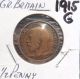 Circulated,  G In Grade,  1915 1/2 Penny Uk Coin (22615) UK (Great Britain) photo 1