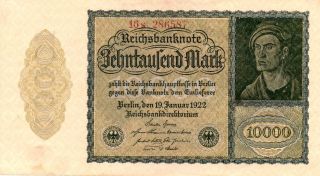 Xxx - Rare German10000 Mark Weimar Inflation Banknote 1922 Nearly Unc photo