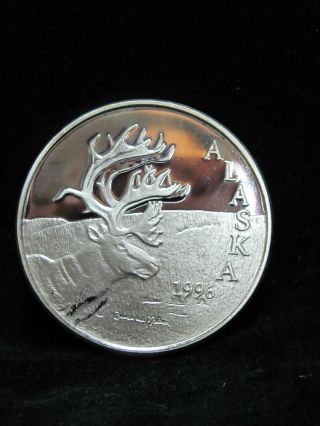 1996 Alaska State Medallion - Caribou - Proof - Like photo