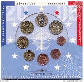 2005 France Euros Coffret Bu Coin In Card,  Gift photo