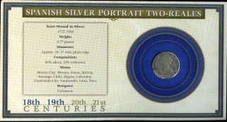 1783 Spanish Silver Portrait Two - Reales - Dei Gratia Foreign Coin - Au285 photo
