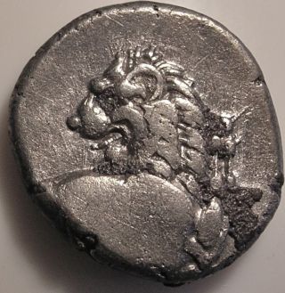 Ancient Greek Coin/thracian Chersonessos/forepart Of Lion/pellet/helmet/incuse photo