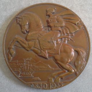 Bronze 1935 Medal For The Ocean Liner Ville D ' Alger By Raymond Delamarre photo