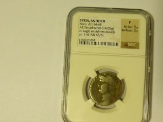 Roman Tetradachm Nero Coin Ad 54 - 68 Fine photo