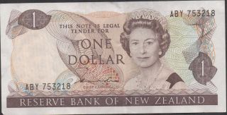 Zealand $1 Nd.  1980 ' S P 169a Prefix Aby Circulated Banknote photo
