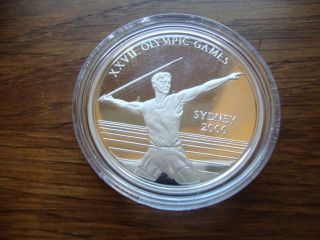 Uganda 1999 Silver Proof 1000 Shillings Olympics Sydney 2000 Javelin 86 photo