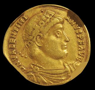 Aphrodite - Western Roman Empire,  Ancient Gold Valentinian I Solidus (364 - 375) photo