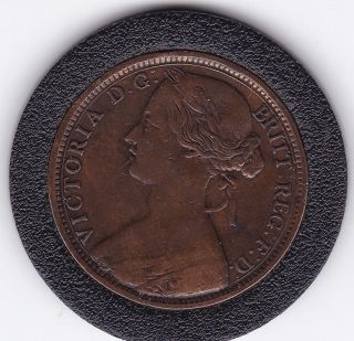 1862 Queen Victoria Large One Penny (1d) Bronze Coin photo