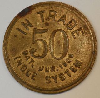 J A Ravell 50 Cent Ingle System Trade Token Pontiac Michigan Unlisted Denom photo