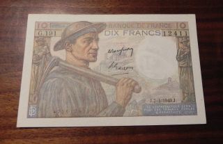 France.  10 Francs.  1949 Banknote 7=4 - 1949 photo