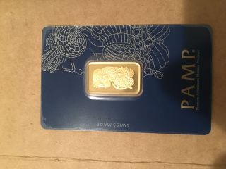 10 Gram Gold Bar Pamp Suisse Lady Fortuna Veriscan.  9999 Fine (in Assay) photo
