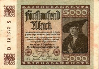 Xxx - Rare German 5000 Mark Weimar Banknote 1922 photo