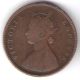 British India 1877 Victoria Empress 1/2 Anna Copper Coin Extremely Rare India photo 1