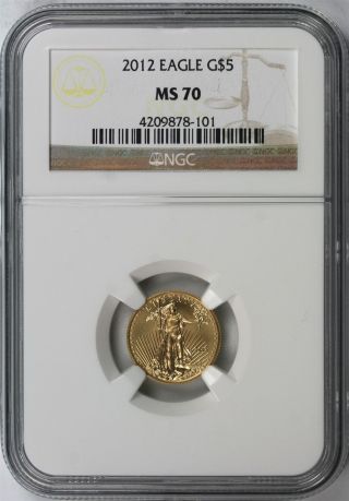 2012 G$5 Gold Eagle 1/10 Oz Usge Ms70 photo