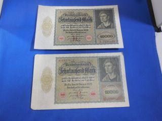 January 19 1922 10000 Reichsbanknote Berlin Germany Hyperinflation Currency Pair photo