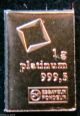 1 Gram Platinum Bar Valcambi Sa Suisse 999.  5 Pure Platinum Bar Lookers Welcome Bars & Rounds photo 1