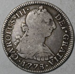 1778/7 Colonial Spain Silver 2 Reales (die Clash Error) Mexico City (mo) photo