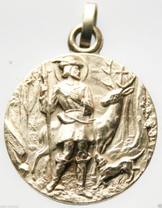 Holy Deer Animal & Hunters Horn Decors - Vintage Medal Pendant To Saint Hubert photo