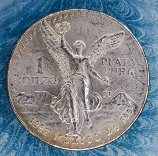 1982 1 Oz.  999 Fine Silver Mexico Libertad Onza Bu Uncirculated photo