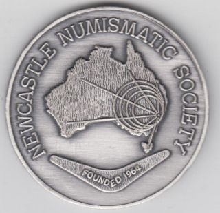 Newcastle Numismatic Society 25 Years,  Silvered Finish photo