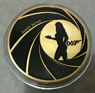 1 Oz James Bond 007 Daniel Craig Finished In 24k Gold Coloured Clad Coin photo