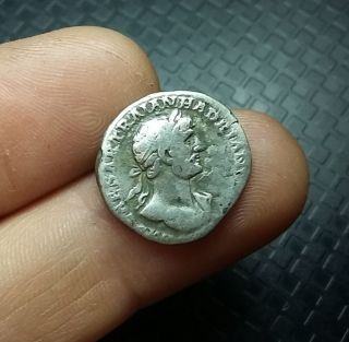 Antique Coin Silver Hadrian Roman Denarius Ad 138 - 161 0708 photo