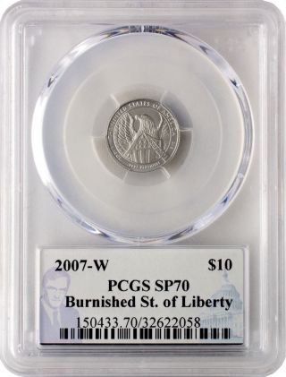 2007 - W $10 Burnished Platinum American Eagle Pcgs Sp70 - Diehl Label photo