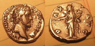 Antoninus Pius (138 - 161 Ad) Denarius / Pax About Vf photo