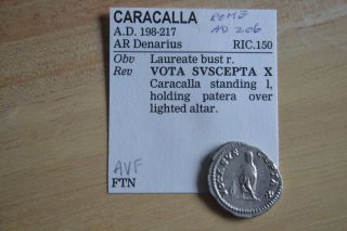 Denarius Caracalla Ric 150 Rome Ad 206 Carcalla Standing Left photo
