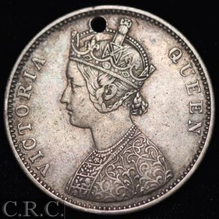 India - British 1 Rupee 1876 Silver Xf Detail photo