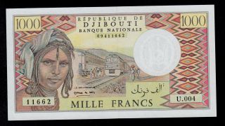 Djibouti 1000 Francs (1991) U004 Pick 37e Unc Banknote. photo