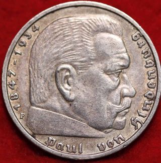 1937f Germany 5 Mark Silver Foreign Coin S/h photo