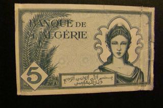 Algeria 5 Francs 1942 Crisp photo