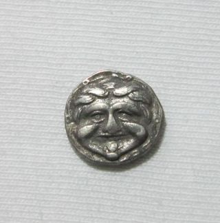 Mysia,  Parion.  Silver Hemidrachm,  350 - 300 Bc.  Bull/ Gorgoneion. photo