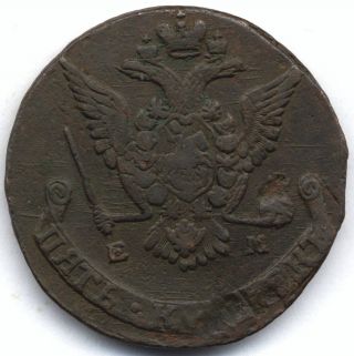 5 Kopeks 1776 Em,  Russia Catherine Ii,  Copper,  Vf, photo