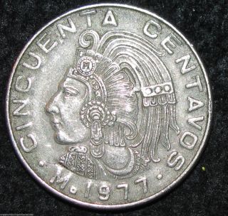 Mexico 50 Centavos 1977 Central America World Coin (combine S&h) Bin - 218 photo