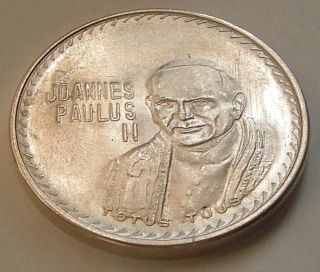 1979 Pope John Paul Ii Visit To Mexico Rare Silver Medal Bu photo