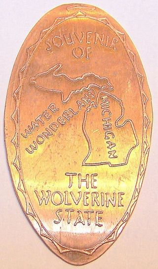 Lpe - 242: Vintage Elongated Cent: Souvenir Of Michigan / The Wolverine State photo
