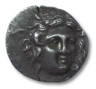 ,  Ar Drachm Caria,  Rhodos / Rhodes,  304 - 166 B.  C.  Magistrate Kallisthenes, photo